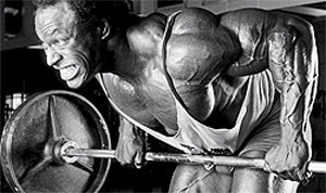 The intensely thick back of 8 time Mr. Olympia Lee Haney!
