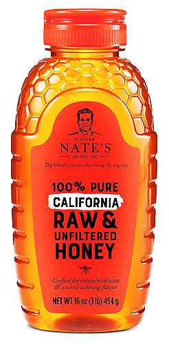 Nature Nate's 100% Pure Raw & Unfiltered Honey, Squeeze Bottle; All-natural Sweetener, No Additives, California, 16 Oz