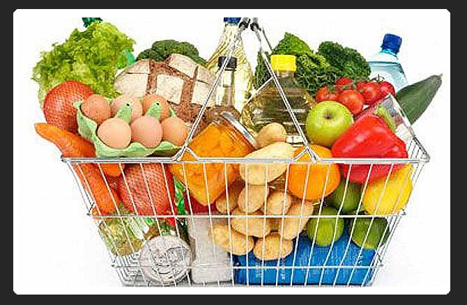 Grocery basket of nutritious natural foods!
