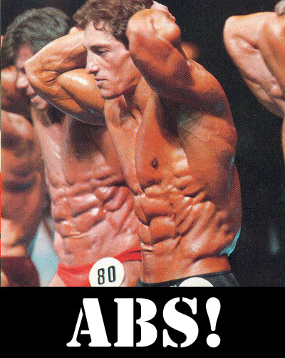 Abdominals Pose at a bodybuilding show.