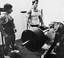 Arnold & Franco Squatting