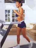 woman walking on treadmill