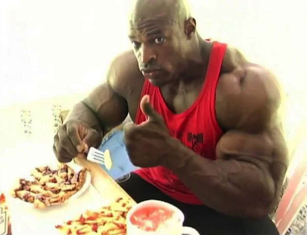 Ronnie Coleman eating a meal