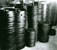 Large stack of barbell weight plates!