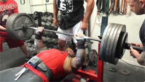 Heavy bench press being performed!