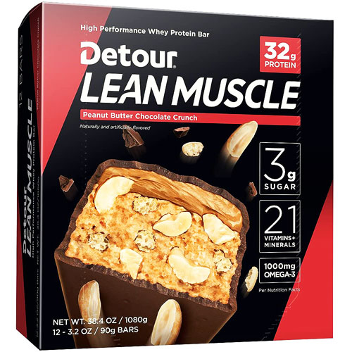 Detour Lean Muscle Whey Protein Bar Peanut Butter Chocolate Crunch