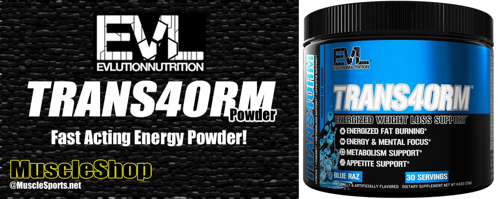Evlution Nutrition Trans4orm PWD Header
