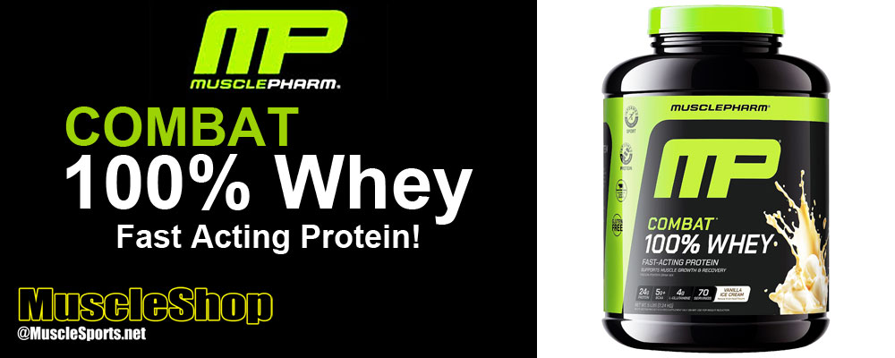 MusclePharm COMBAT 100% WHEY Header